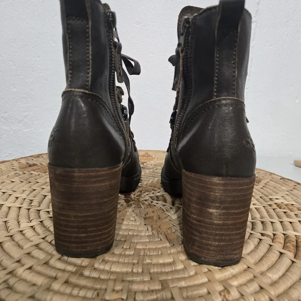 OTBT Brown Oregon Hiker Combat Leather Ankle Boots 8.5